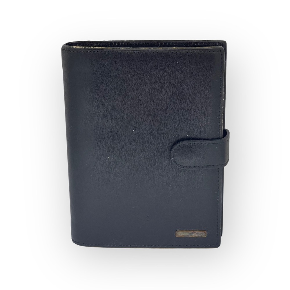 Vintage: Gucci ♛ Small Leather Daily Organizer Book ♛ Gold Logo Hardware Plaque - Picture 2 of 16